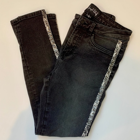 Joseph Ribkoff Brown/Black Animal Print Slim-Fit Jeans Style 233915